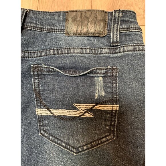 SoundGirl Junior 11 Midrise Cropped Capri Distressed Blue Jeans Five Pocket - Picture 5 of 6